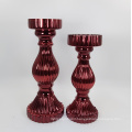 customized hand blown colored glass candle holders